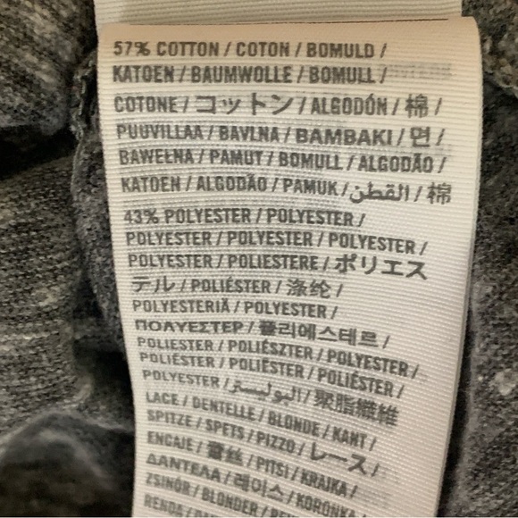 Hollister 90s Y2K Henley Top Lace Long Sleeve Gray - Picture 9 of 10